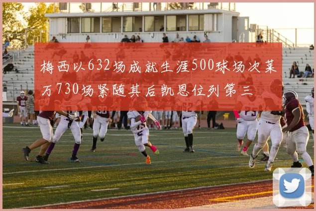 梅西以632场成就生涯500球场次莱万730场紧随其后凯恩位列第三