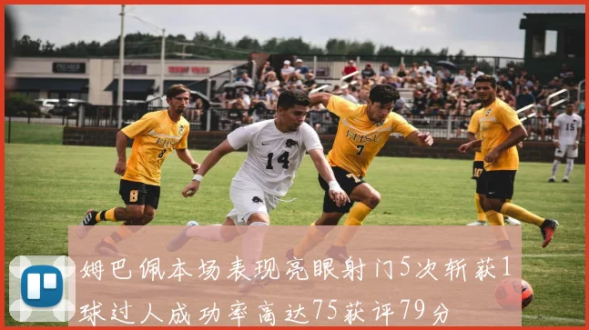 姆巴佩本场表现亮眼射门5次斩获1球过人成功率高达75获评79分